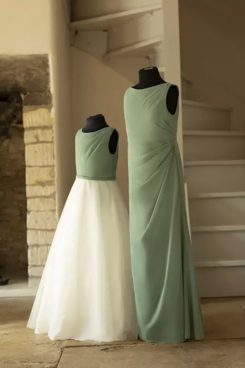 Matching bridesmaid dresses to bridal gown discount